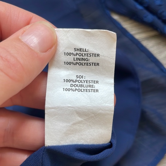 Ramy Brook | Blue Semi Sheer Swiss Dot Gold Button Peasant Blouse Size Small - Picture 8 of 10